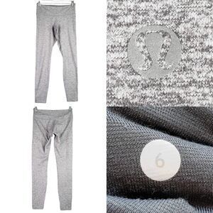 Lululemon Wunder Under Crop Leggings Womens Size 6 Gray Stretch